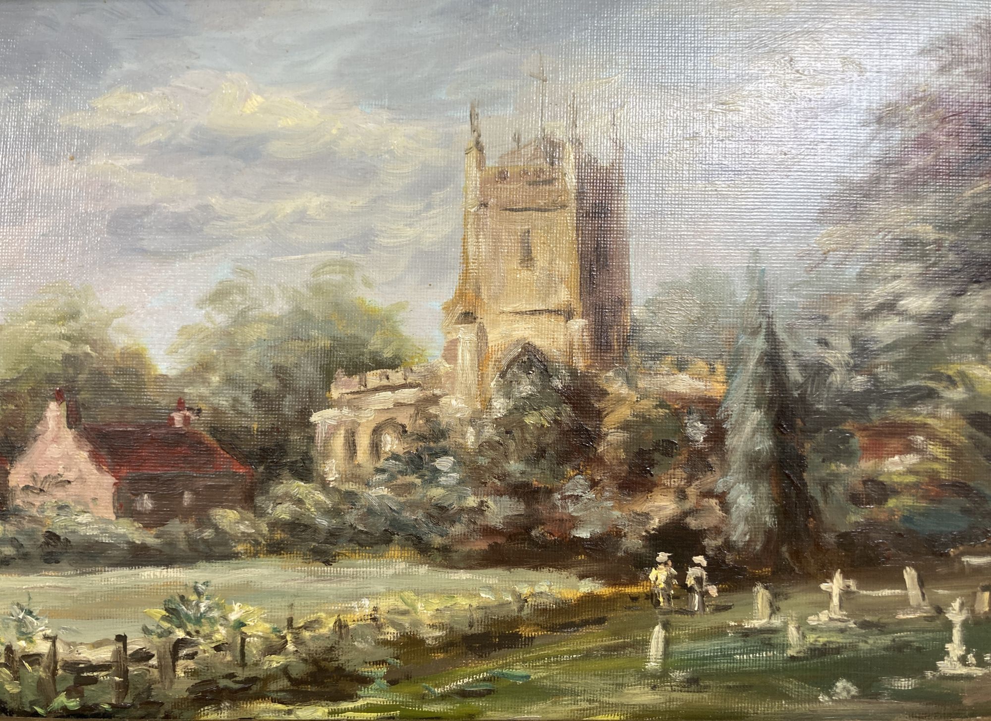 Max Parsons A.R.C.A. (1915-1998), rural scene, East Sussex, oil on board, inscribed verso and another of a country church